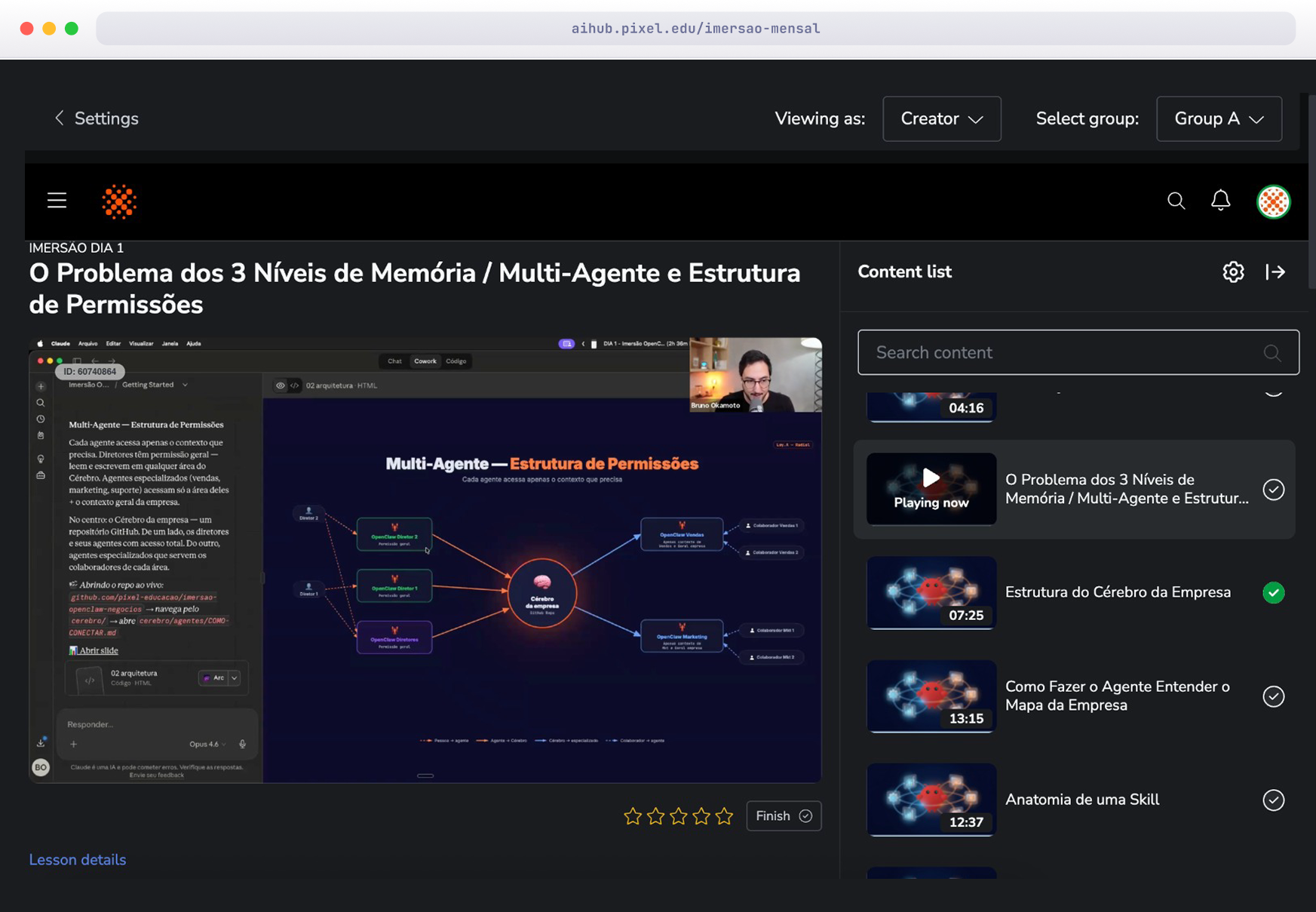 Pixel AI Hub — player da imersão mensal